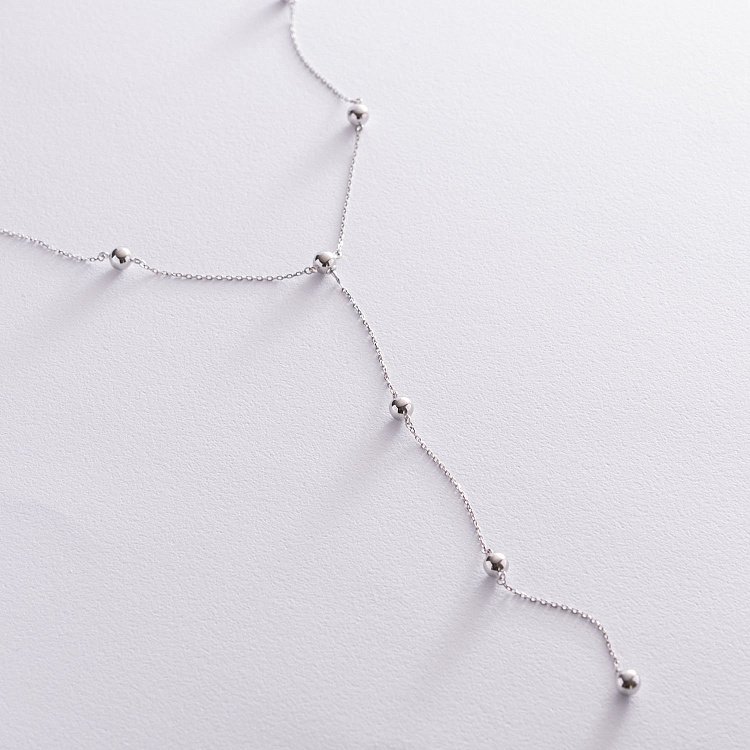 Колье 2 в 1 "Шарики" в белом золоте кол01981 от ювелирного магазина Оникс - 1