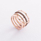 Золотое кольцо с фианитами к05868 от ювелирного магазина Оникс - 2