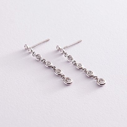 Золоті сережки - пусети з діамантами с306 №3