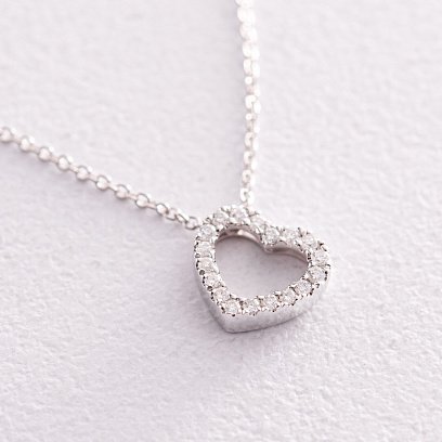 Золоте кольє "Сердечко" з діамантами колб0087ca №3