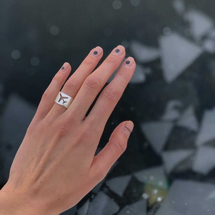 Срібний перстень "Літак" 112228 від ювелірного магазину Онікс - 12