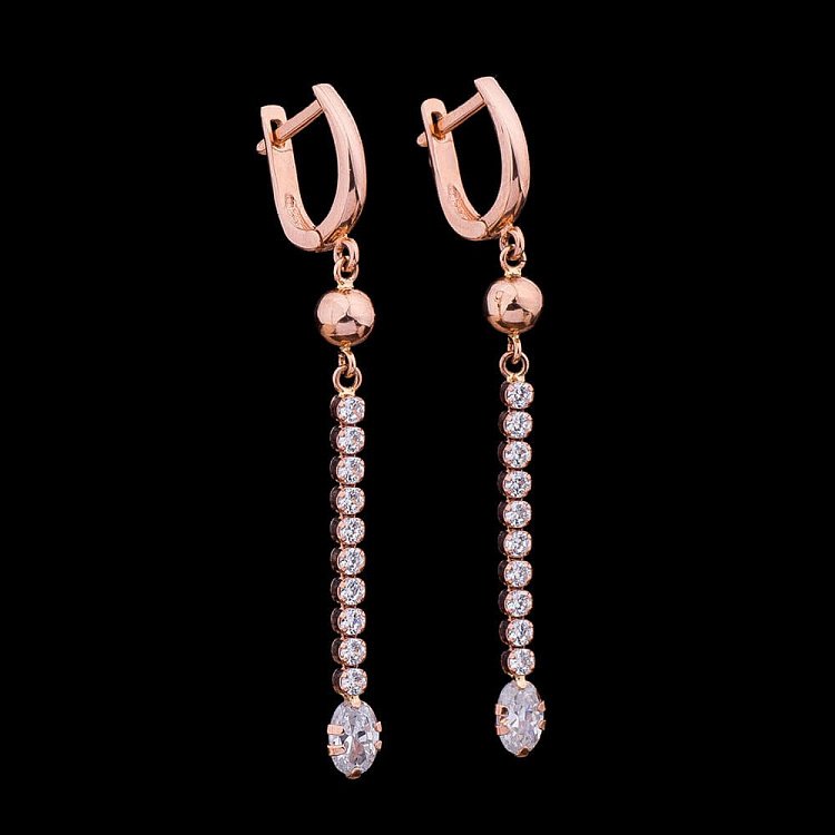 Сережки з фіанітами с01635 від ювелірного магазину Онікс