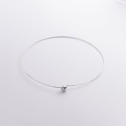 Колье - чокер "Adele" (белое золото) с шариком кол02550