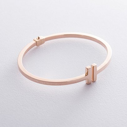 Жорсткий браслет з червоного золота б02827