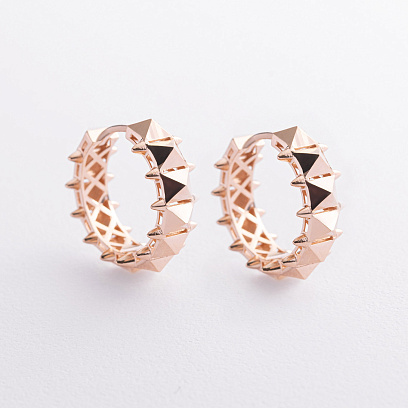 Сережки - кільця в червоному золоті с09601