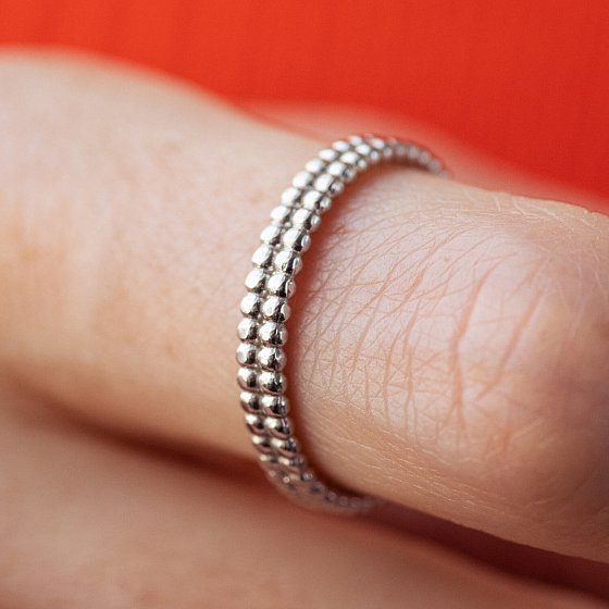 Кольцо "Шарики" в серебре 7059 №5