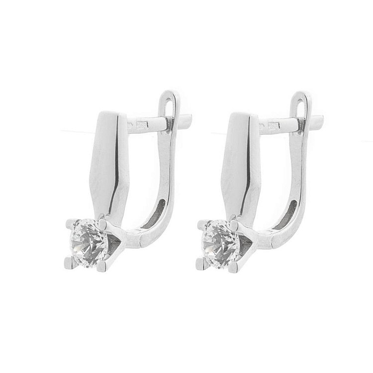 Золотые серьги (фианиты) с05520 от ювелирного магазина Оникс - 1