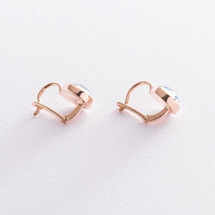 Золоті сережки з блакитними фіанітами с07405 від ювелірного магазину Онікс - 3