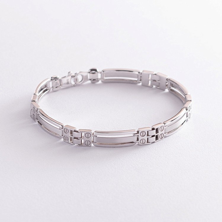 Чоловічий браслет у білому золоті б05011 від ювелірного магазину Онікс