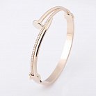 Золотий браслет "Цвях" з фіанітами б02768 от ювелирного магазина Оникс - 2