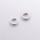 Срібні сережки - кільця 123220 от ювелирного магазина Оникс - 10