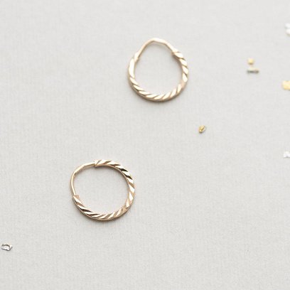 Серьги - кольца в красном золоте (1.5 см) с01874 №4