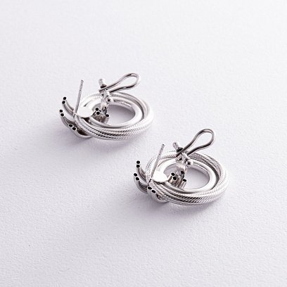 Сережки "Кільця" у білому золоті с08367 №12