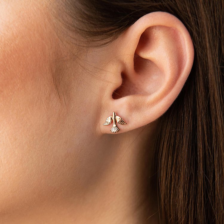 Золоті сережки - пусети "Пташки" с06888 від ювелірного магазину Онікс - 3