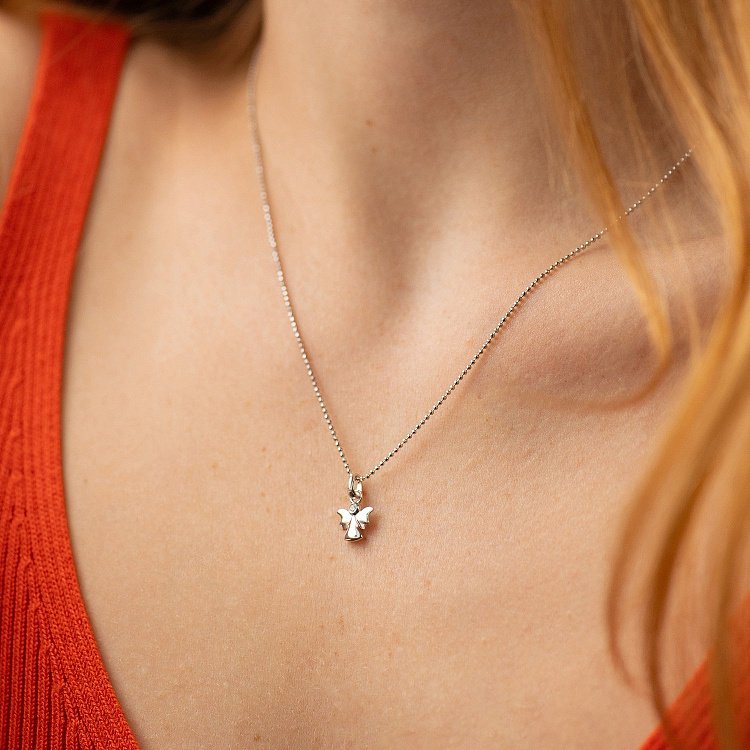 Золотая подвеска "Ангелочек" с бриллиантом 140481121 от ювелирного магазина Оникс - 1