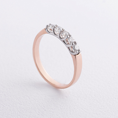 Золота каблучка з діамантами 12055аг