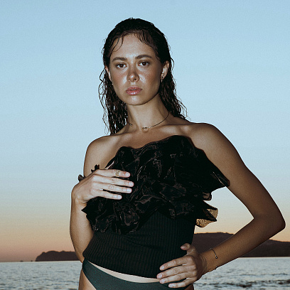 Кольцо "Рейчел" с шариками (желтое золото) к07333 №15