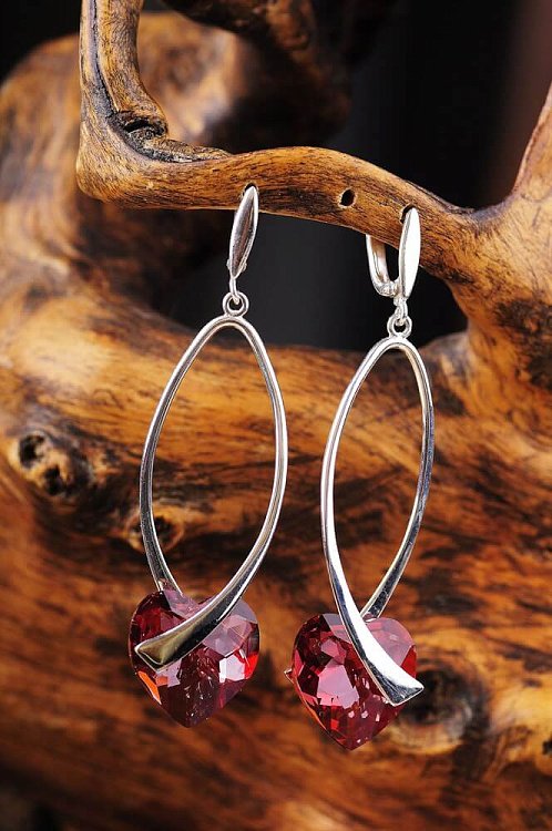 Сережки "Сердечки" (ювелірне скло) 12574 від ювелірного магазину Онікс - 1