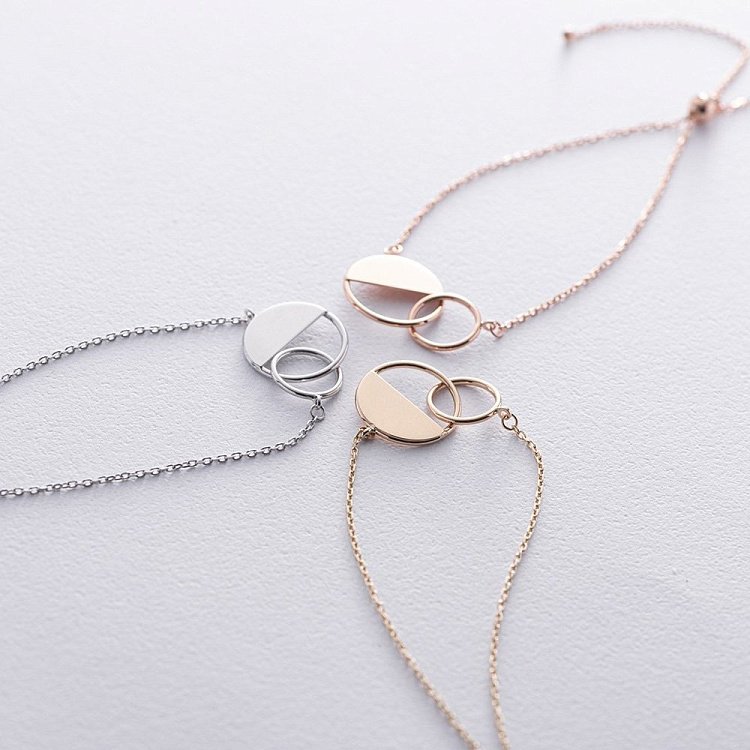 Золотий браслет "Переплетення" б04726 від ювелірного магазину Онікс - 9