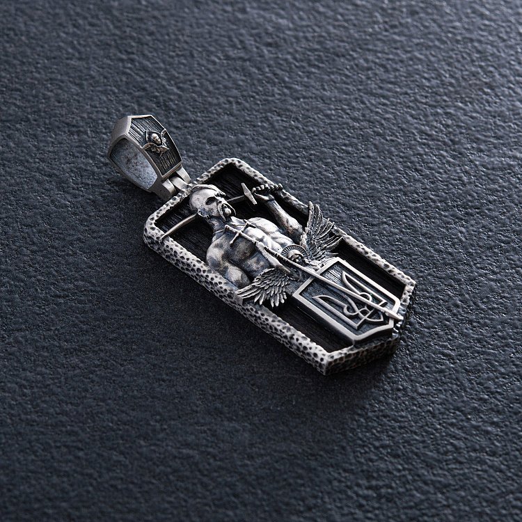 Серебряный кулон "Украинский козак. Отче наш" (эбеновое дерево) 1178 от ювелирного магазина Оникс - 1