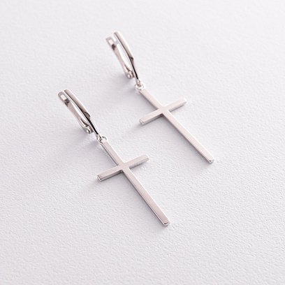 Срібні сережки "Хрестики" 123222 №6