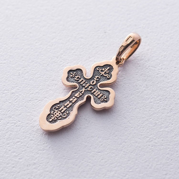 Золотий хрестик з розп'яттям "Спаси і Збережи" п02658 від ювелірного магазину Онікс - 2