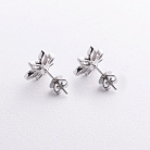 Серьги - пусеты "Цветочки" в белом золоте (бриллианты) сб0700rc от ювелирного магазина Оникс - 2