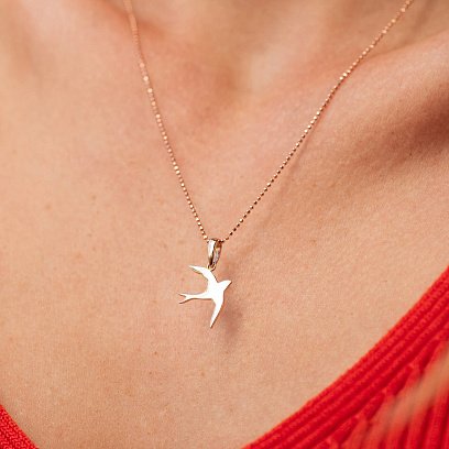 Золотий кулон "Ластівка" п03022 №3