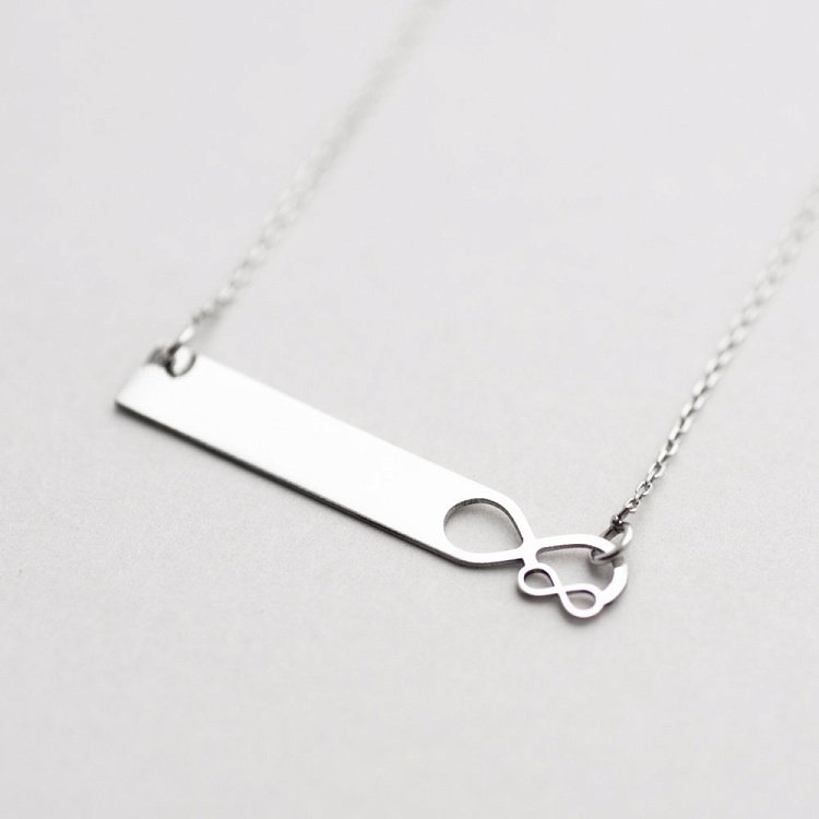Срібне кольє зі знаком нескінченності (можливе гравіювання) 18709 від ювелірного магазину Онікс