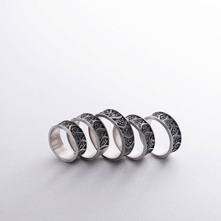 Серебряное кольцо "Японские волны" 7019 от ювелирного магазина Оникс - 19