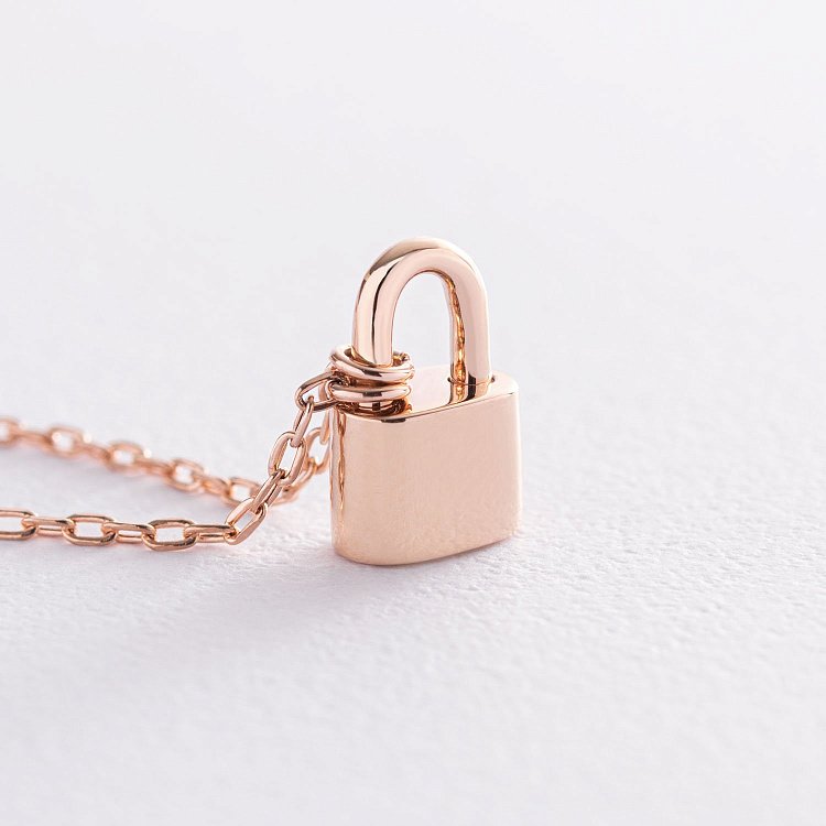 Кольє "Замочок" в червоному золоті кол01890 від ювелірного магазину Онікс - 4
