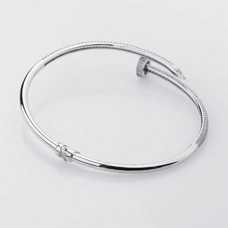 Золотий браслет "Цвях" з фіанітами б02523 від ювелірного магазину Онікс - 1