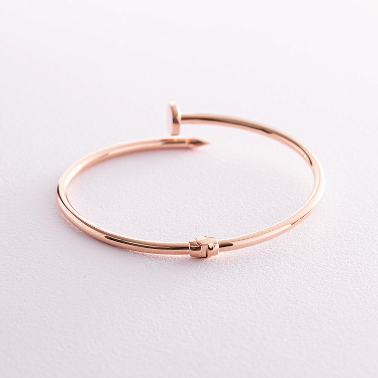 Браслет "Гвоздь" в красном золоте б05173 от ювелирного магазина Оникс - 2