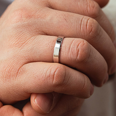 Обручка - класична (біле золото) обр00204 №2