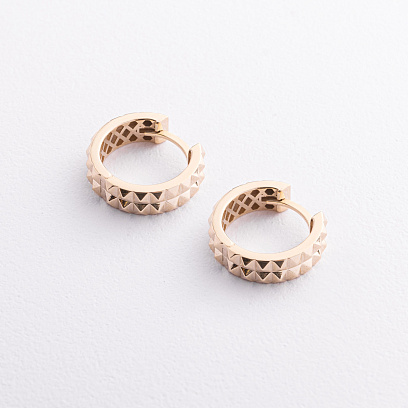 Сережки - кільця в жовтому золоті с09659 №2