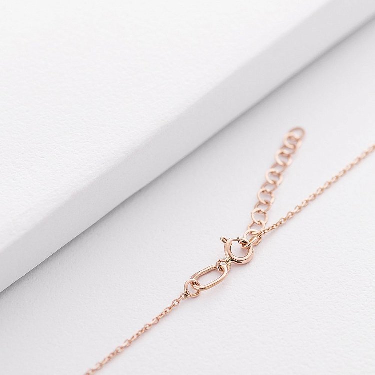 Золоте кольє "Серце" (фіаніт, ювелірне скло) кол01461 від ювелірного магазину Онікс - 1