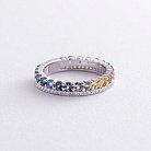 Золотое кольцо с разноцветными сапфирами и бриллиантами кб0479nl от ювелирного магазина Оникс - 3