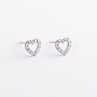 Золотые серьги - пусеты "Сердечки" с бриллиантами сб0673ca от ювелирного магазина Оникс