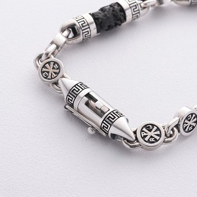 Чоловічий срібний браслет з ебеновим деревом 1501 №8