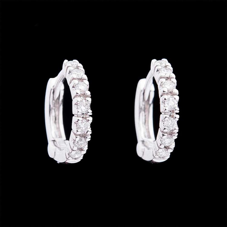 Золотые серьги "Кольца" с бриллиантами с216 от ювелирного магазина Оникс - 2