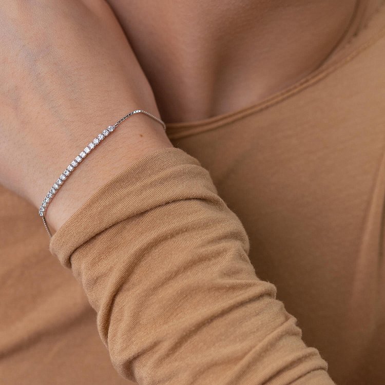 Срібний браслет "Витончений" з білими фіанітами 141606 від ювелірного магазину Онікс - 5