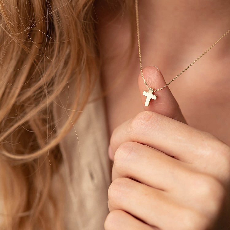 Кольє "Хрестик" у жовтому золоті кол02268 від ювелірного магазину Онікс - 2