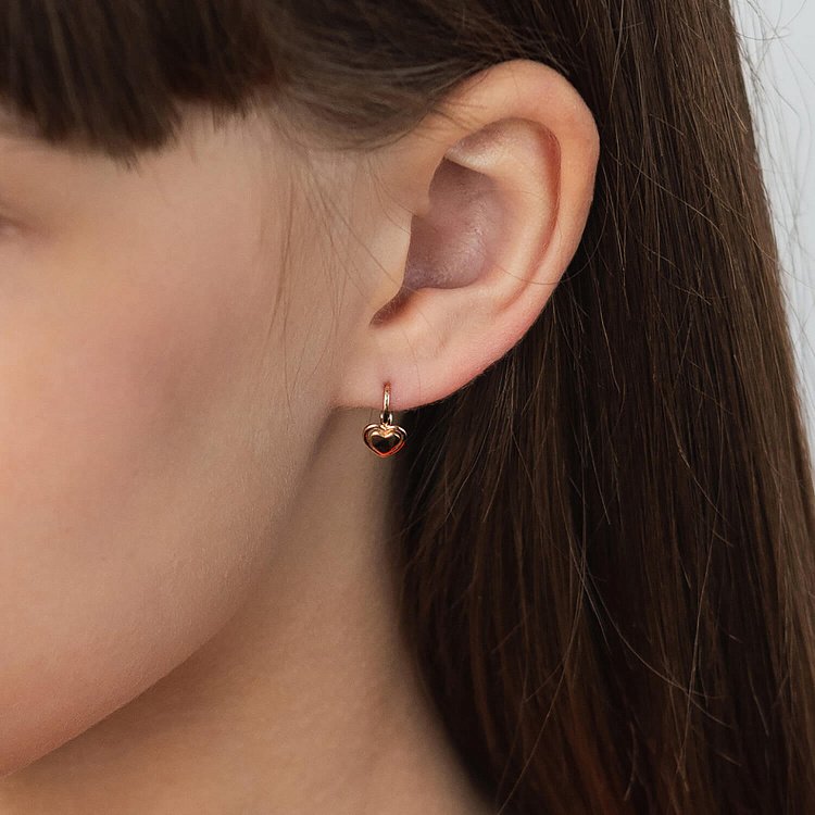 Золотые детские серьги "Сердечки" с05405 от ювелирного магазина Оникс - 2