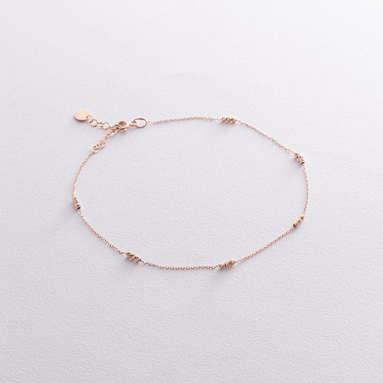 Золотий браслет "Кульки" на ногу б05321 від ювелірного магазину Онікс - 2