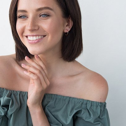 Серьги - кольца в красном золоте (1.7 см) с01875 №2