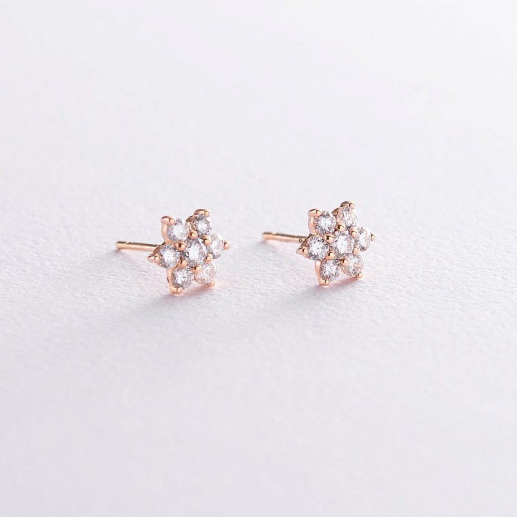 Золоті сережки-пусети з діамантами сб0242ch від ювелірного магазину Онікс