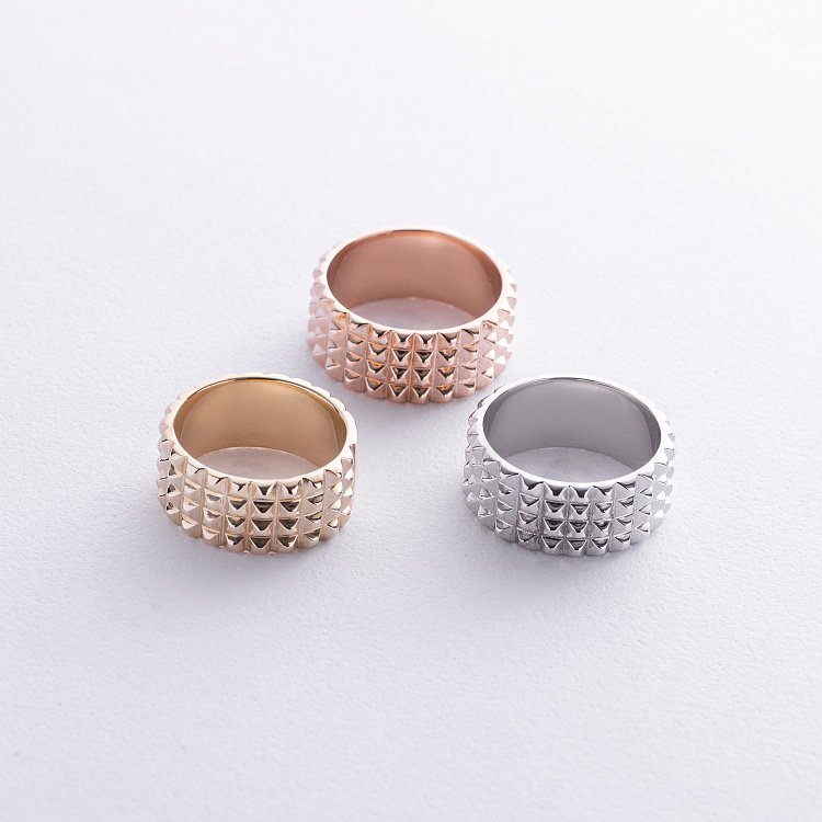 Широка каблучка "Б'янка" у білому золоті к07999 від ювелірного магазину Онікс - 6