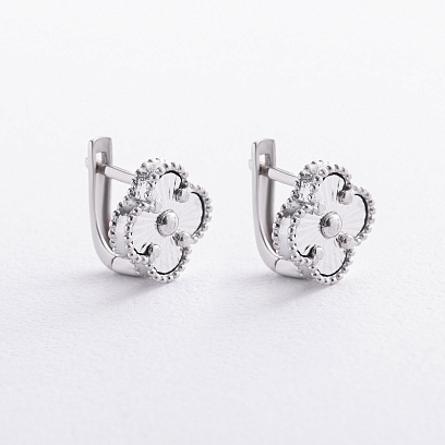 Срібні сережки "Конюшина" 123565