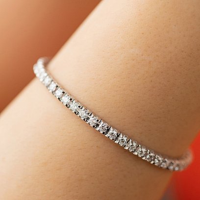 Браслет Теніс у білому золоті з білими діамантами 518781501 №4