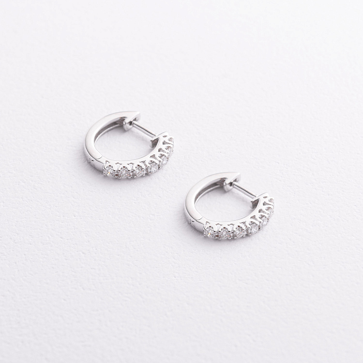 Золоті сережки - кільця з діамантами сб0549mi від ювелірного магазину Онікс - 1